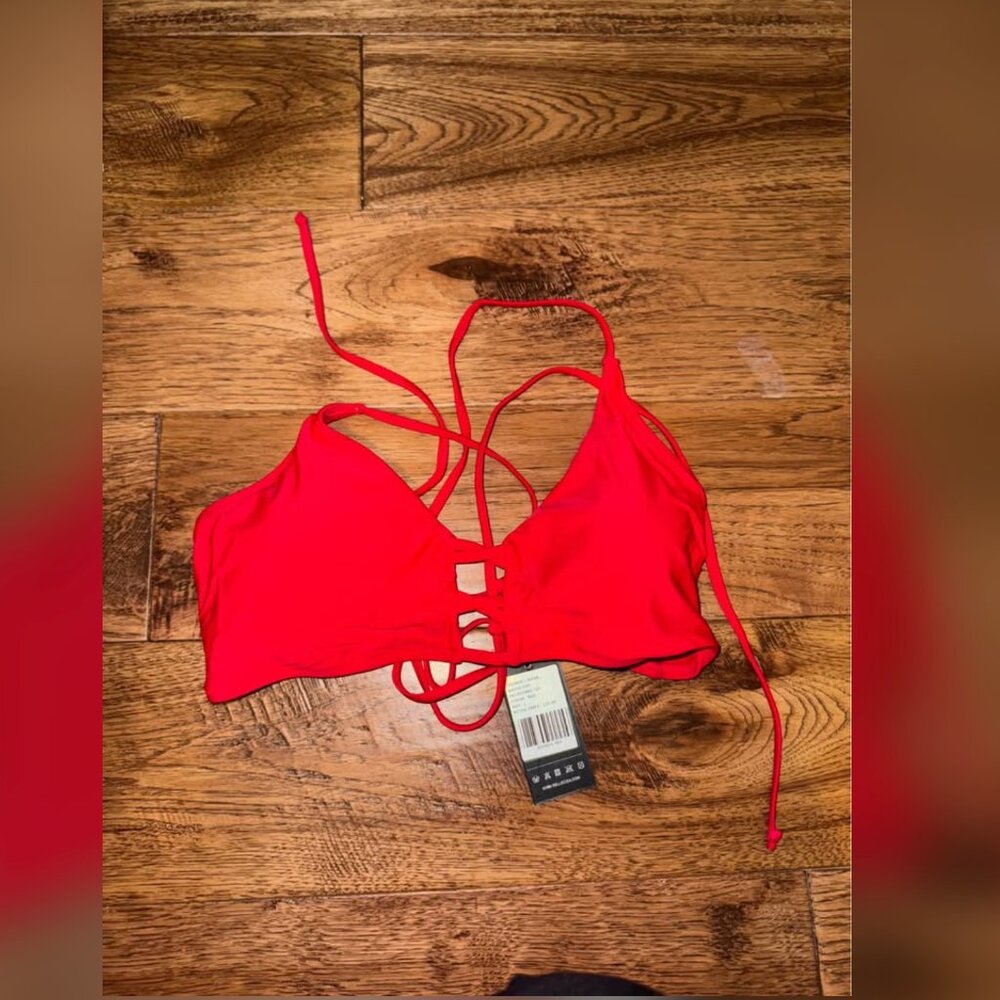 Relleciga Bikini Top Red Size L NWT